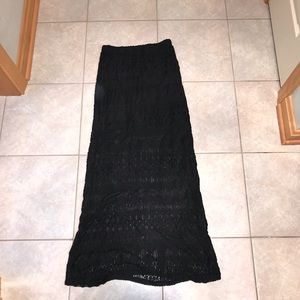 Black tribal print maxi skirt